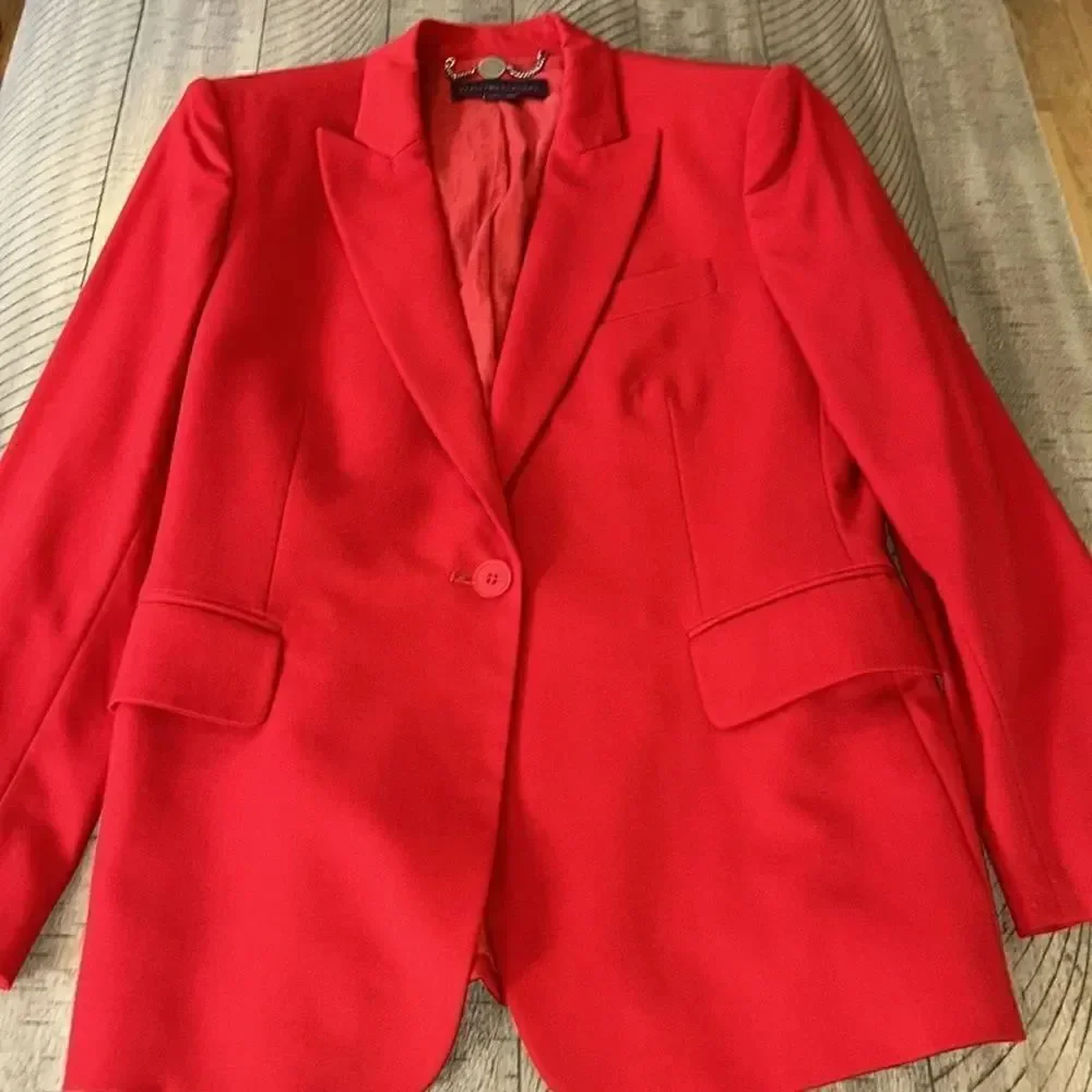 Ferrari 🏎️ Red Wool Blazer by Stella McCartney. Chic! 4 Convenient pockets!